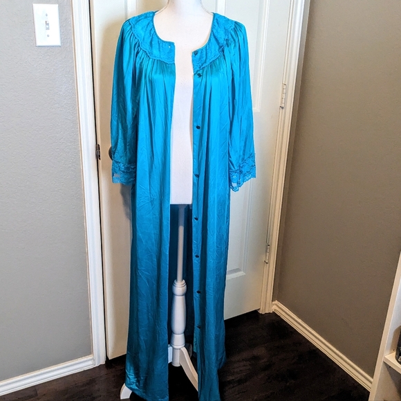 🌟Last Chance😁Vintage Teal Long Nightgown - Picture 6 of 11
